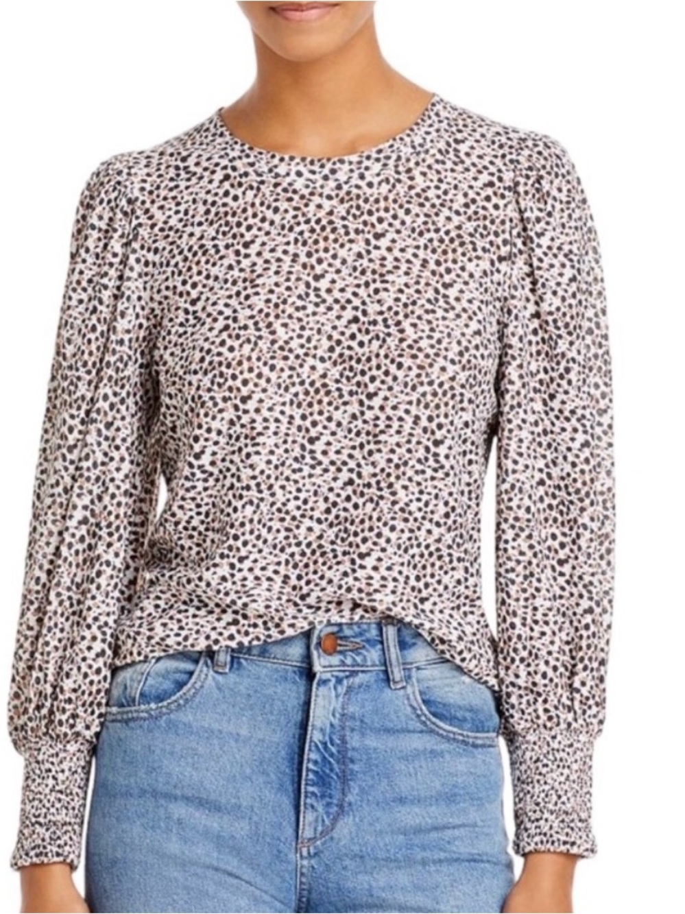 Nation LTD | Loren Spotted Balloon Sleeve Top
